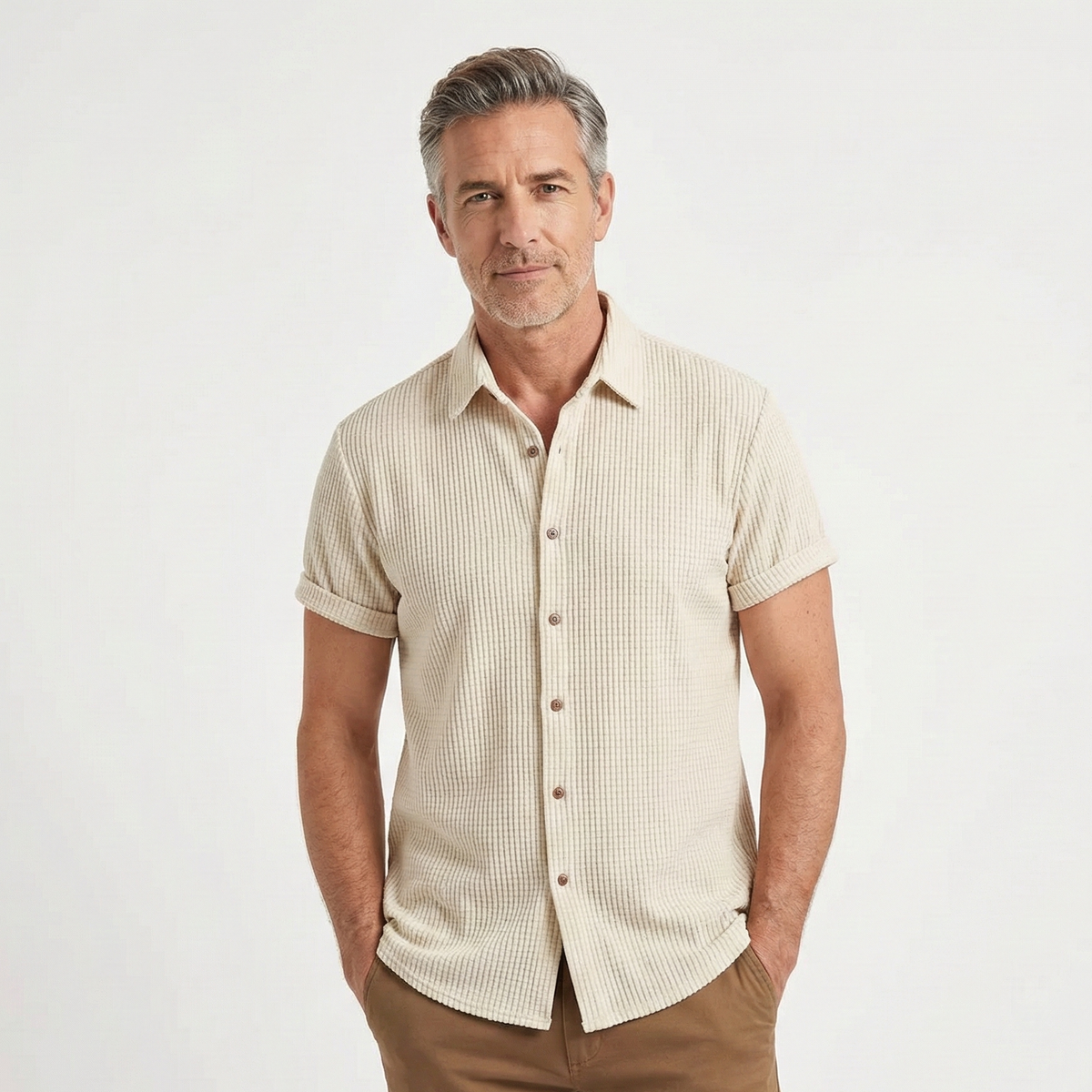 Herren-Casualhemd Apricot