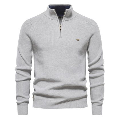 Herrenpullover mit Reißverschluss Baumwolle
