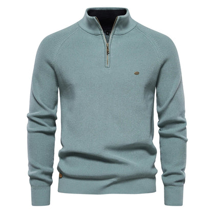 Herrenpullover mit Reißverschluss Baumwolle