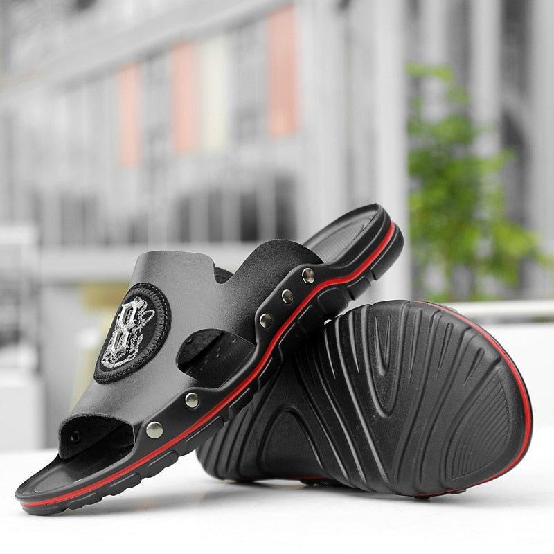 Herren-Ledersandale Slip