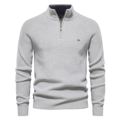 Herrenpullover mit Reißverschluss Baumwolle