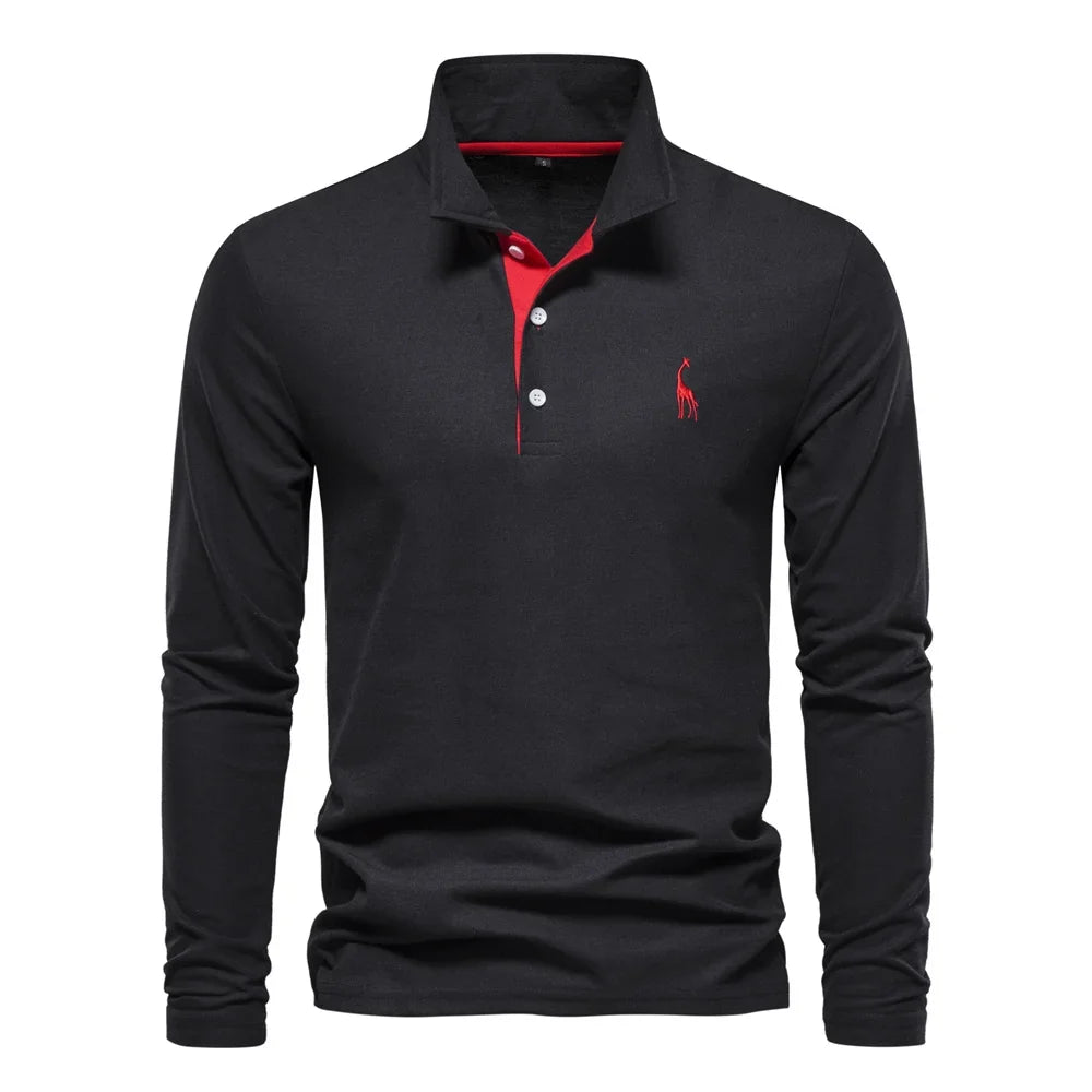 Herren-Poloshirt Langarm